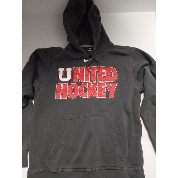 United Hockey Hoodie Mens Small  Gray Nike Pullover Team Sweatshirt - Picture 1 of 16